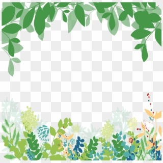 #mq #green #leaf #leaves #frames #border #borders - Green Floral Background Png, Transparent Png