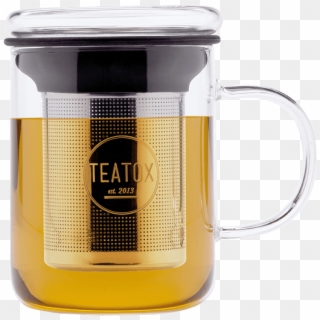 Tea Mug With Removable Tea Strainer And Glass Lid - Teatox Glass Tea Mug, HD Png Download