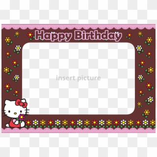 Hello Kitty Flower Frame Printable Png Frames Cartoon - Hello Kitty, Transparent Png