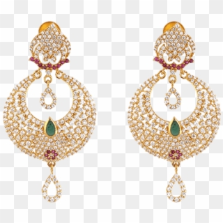 Indian Gold Jewellery Designs - Earrings, HD Png Download