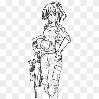 Random Image From User - Army Drawing Girl, HD Png Download
