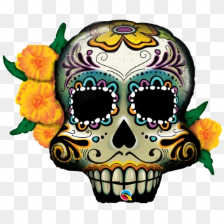 Day Of The Dead Clipart Skull Shape - Day Of The Dead And Halloween Clipart, HD Png Download