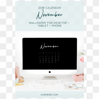 Free November 2018 Digital Calendar Wallpaper Backgrounds - Computer Monitor, HD Png Download