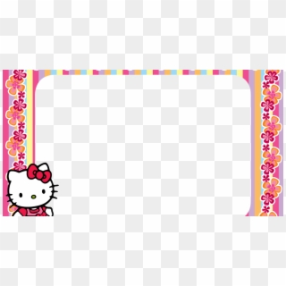 Hello Kitty Floral Stripe Png Frame - Hello Kitty Birthday Photo Frame, Transparent Png