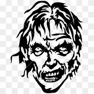 Zombie Head Drawing At Getdrawings - Zombie Head Clipart Black And White, HD Png Download