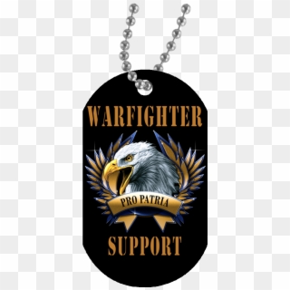 Black / One Size Warfighter Support Eagle Dog Tag, HD Png Download