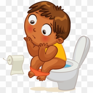 Little Boy Clipart Boy Potty - Boy On Toilet Clipart, HD Png Download