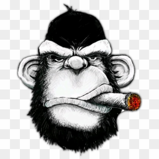 Gorilla Sticker - Cigar Monkey, HD Png Download