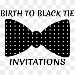 Royalty Free Library Birth To Black Invitations Contact - Black White Polka Dot Bow Tie Clipart, HD Png Download