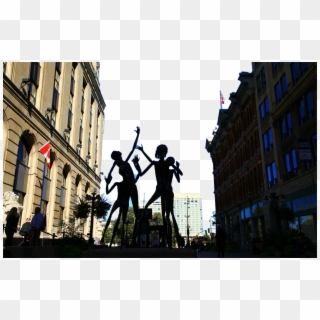 Sculpture In-between Buildings In Canada - Apartment, HD Png Download