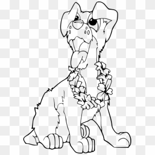 Dog Funny Cute - Coloring Book Page Png, Transparent Png