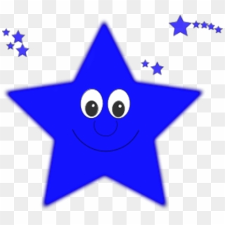 Blue Star Clipart - Blue Star With Face, HD Png Download