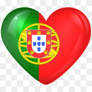 Orange Heart Clipart - Portugal Flag Heart Png, Transparent Png