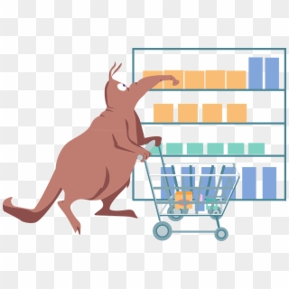 Grocery Cart Png - Animals Shopping Vector, Transparent Png