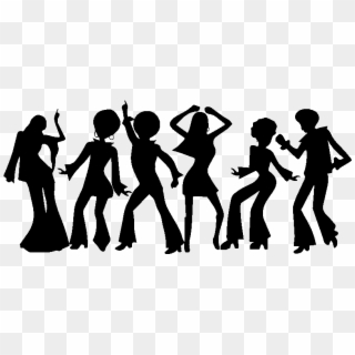 Sticker Silhouettes Danseurs Disco Ambiance Sticker - Disco Dancing Silhouette Png, Transparent Png