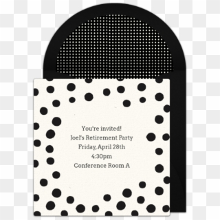 Black & White Dots Online Invitation - Black And White Theme Kitty Invitations Ideas, HD Png Download