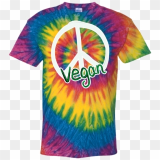 Vegan Peace Sign Hand Lettered Tie Dyed T Shirt S 5xl - Pubg Tie Dye Shirt, HD Png Download
