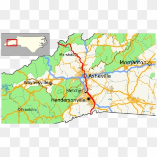 Western Nc Road Map 2 In North Carolina - Eastern Continental Divide North Carolina Map, HD Png Download