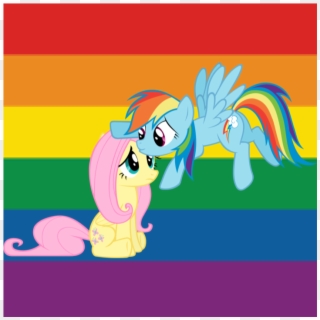 Female, Flutterdash, Fluttershy, Gay Pride Flag, Lesbian, - Cartoon, HD Png Download