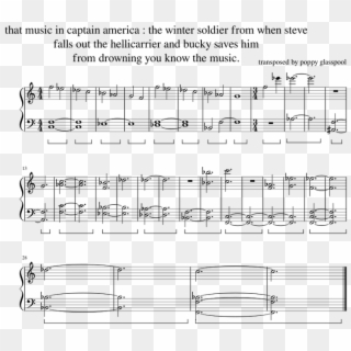 That Music In Captain America The Winter Soldier From - Sheet Music, HD Png Download