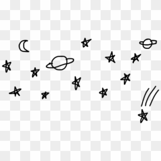 Star Stars Black Tumblr Space Moon Star Moon Tumblr - Moon And Stars Png, Transparent Png