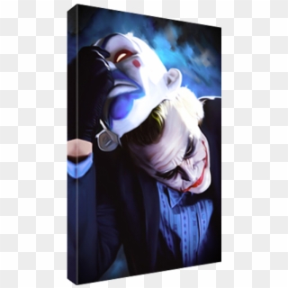 Details About Batman Clown Mask Joker Canvas Poster - Heath Ledger Joker, HD Png Download
