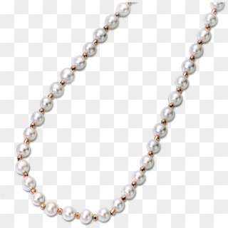Pearl Necklace In Red Gold Of 585 Assay Value - Жемчужное Колье С Белым Золотом, HD Png Download