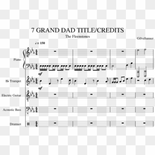 7 Grand Dad Title Theme & Ending For Jazz Band - Final Fantasy Treasure Sleeping In The Sand Sheet Music, HD Png Download