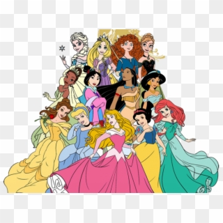 Disneyland Clipart Cinderella Castle - Disney Castle With Princesses Clipart, HD Png Download