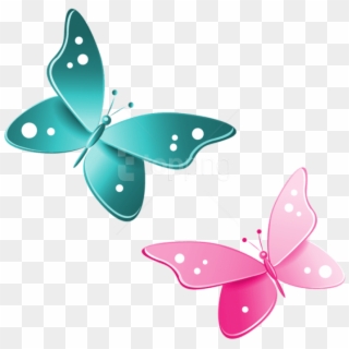 Free Png Download Blue And Pink Butterflies Clipart - Butterfly Clipart Png Transparent, Png Download