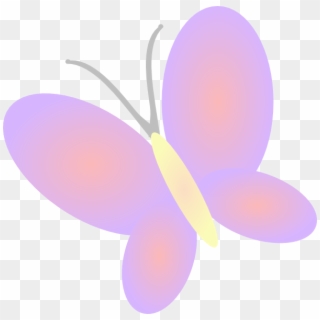 Lilac Butterfly Clip Art At Clker - Butterfly Spring Flowers Clip Art, HD Png Download