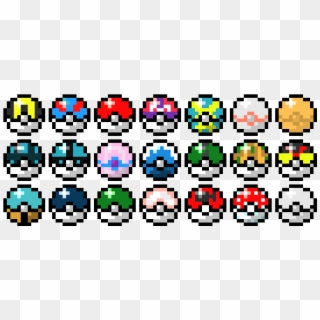 Cute Pokeball Pixel By Nikkineko3 - 8 Bit Pokemon Sprites - Free  Transparent PNG Clipart Images Download