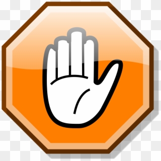 Stop Hand Nuvola Orange - Stop Hand, HD Png Download