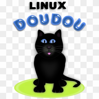 Geek Dou Dou Linux Logo Contest Black Cat Doudou Green - Black Cat, HD Png Download