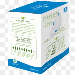 Organyc 100% Certified Organic Cotton Feminine Pads, - Box, HD Png Download