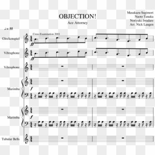 Objection Sheet Music Composed By Masakazu Sugimori - Sheet Music, HD Png Download