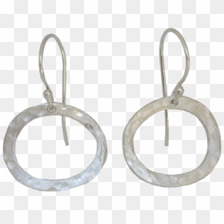 Circle Earrings Silver, Dangle Earrings, Hammered Jewelry, - Earrings, HD Png Download