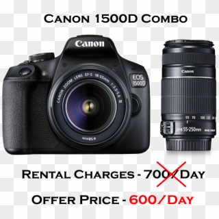 Canon 1500d - Canon Eos 1500d Dslr Camera With 18 55mm Lens Kit, HD Png Download