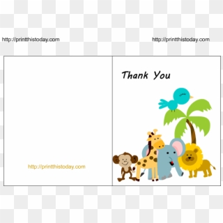 Cute Jungle Animals Baby Shower Thank You Card - Free Printable Baby Shower Invitations, HD Png Download