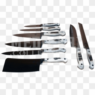 8 Piece Antler Handle Kitchen Knife Set - Utility Knife, HD Png Download