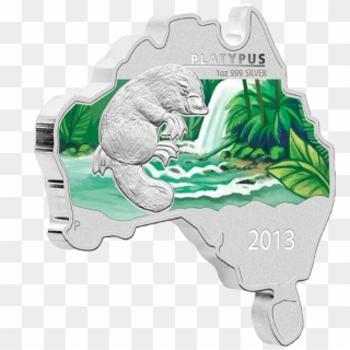 Australia 2013 1$ Platypus - Platypus Australian Map Shaped Coin, HD Png Download