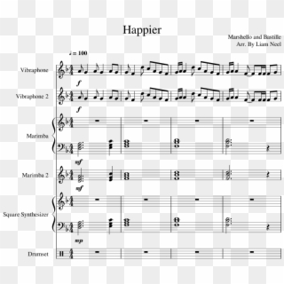 Happier- Marshmello - Happier Drum Sheet Music, HD Png Download