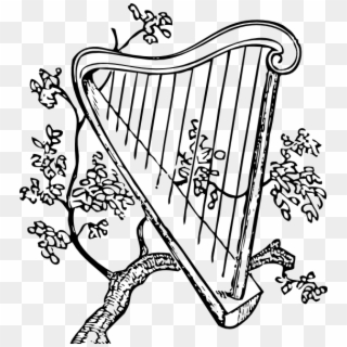 Harp And Branch Png - Classical Drawings Music, Transparent Png