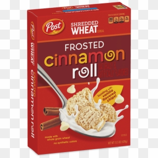 Post Shredded Wheat Frosted Cinnamon Roll Box - Cinnamon Rolls Cereal, HD Png Download