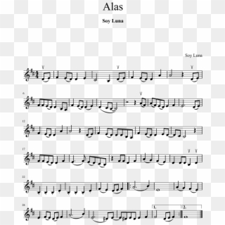 Alas Sheet Music Composed By Soy Luna 1 Of 1 Pages - Al H2o 5oh 2+, HD Png Download