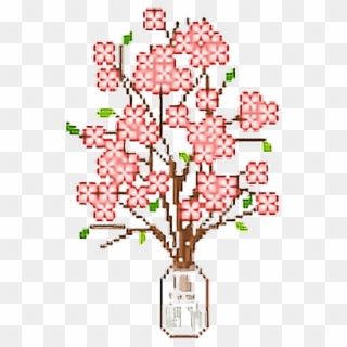 #tumblr #png #flowers #pixel #pink #cute #kawaii - Flower Pixel Art Png, Transparent Png