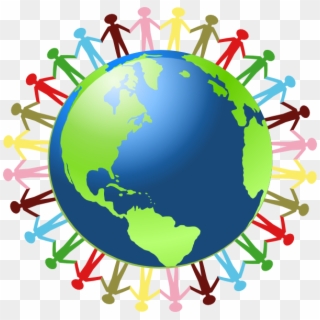 People Holding Hands Around Globe Transparent, HD Png Download