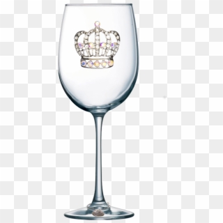 Large Crown Jeweled Stemmed Wine Glass - Wine Glass Quotes For Mom, HD Png Download