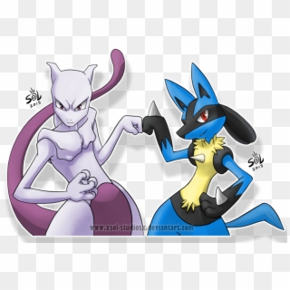 Mewtwo And Lucario Bros By Xsol Studiosx, HD Png Download