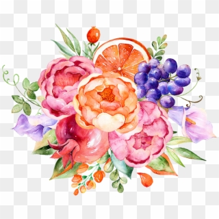 Flowers Watercolor Png Decorative Flow- Free Download - Flores Acuarela Png Tonos Vino, Transparent Png